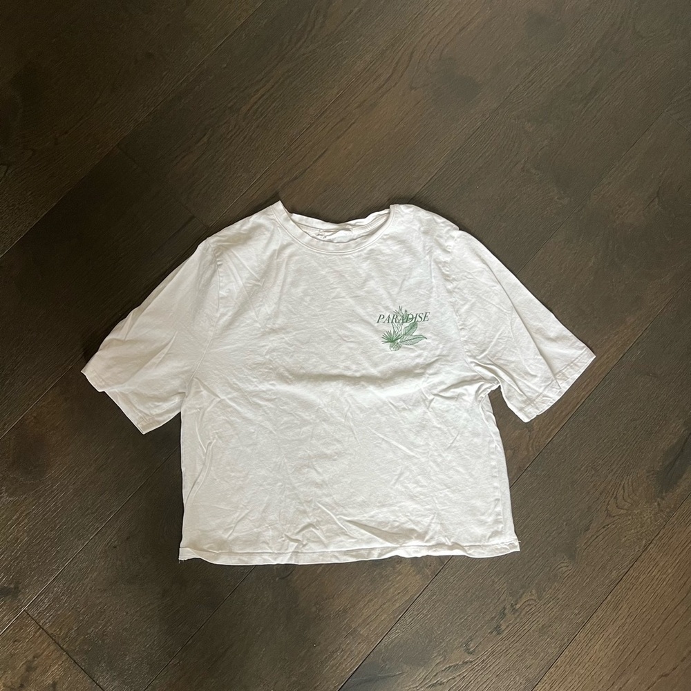 Mango White Short Sleeve Tee